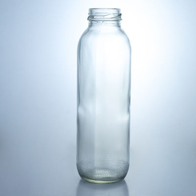 コラー素材 ガラス 350ml 円形のガラスボトル ユニークなカスタムロゴのスクリューキャップ