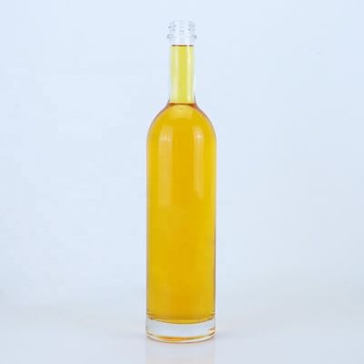 オーダーメイドロゴ 700ml 750ml ハイ・フリント 丸い形ガラスボトル スクリュートップ仕上げ