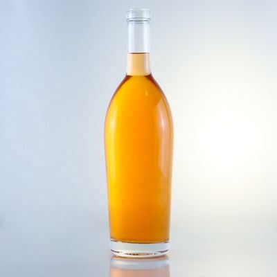 750ml ブランデーまたはウイスキーガラスボトル 独特のデザインと酸エッチ表面のパッケージ