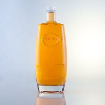750ml ブランデーまたはウイスキーガラスボトル 独特のデザインと酸エッチ表面のパッケージ