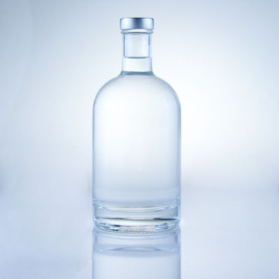 丸いガラスボトル 375ml 透明な空のボトル アルコール用 表面操作に酸性エッチ