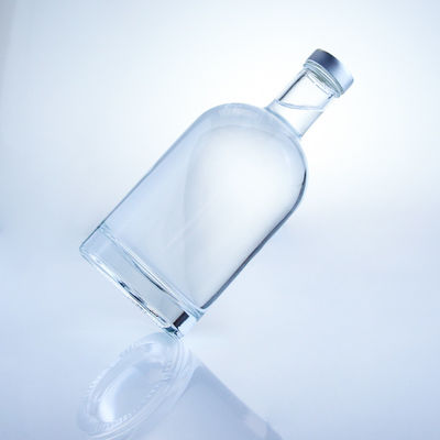 丸いガラスボトル 375ml 透明な空のボトル アルコール用 表面操作に酸性エッチ