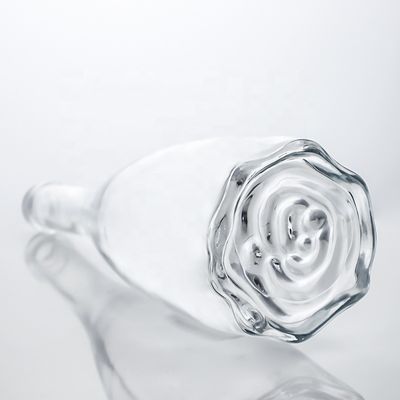 カスタムロゴ 独特の花底 スーパーフリント ロング ネック 750ml ガラスボトル ジンコルク