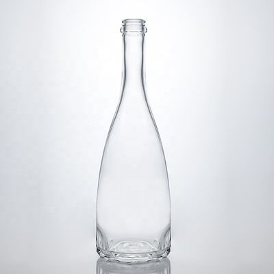 カスタムロゴ 独特の花底 スーパーフリント ロング ネック 750ml ガラスボトル ジンコルク