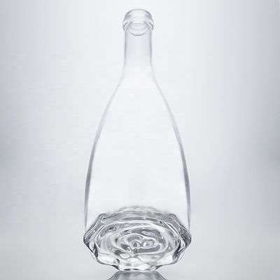 カスタムロゴ 独特の花底 スーパーフリント ロング ネック 750ml ガラスボトル ジンコルク