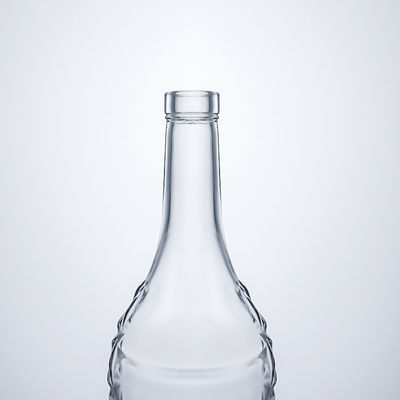 カスタマイズされた形 750ml クローム ポリッシュ シルク印刷 スパークリングワイン シャンパン メタルラベル付き ガラスボトル