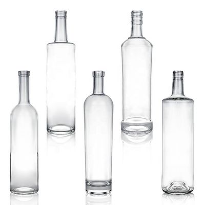 透明またはカスタマイズされたコルクキャップ 700ml 750ml 丸いガラスボトル