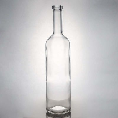 透明またはカスタマイズされたコルクキャップ 700ml 750ml 丸いガラスボトル