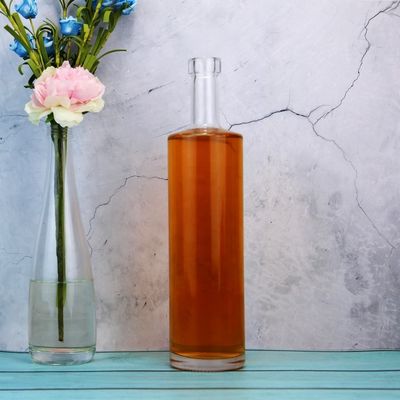 750ml ウォッカ ガラス ボトル コルクと ユニークなデザインで ユニークなシリンダー形