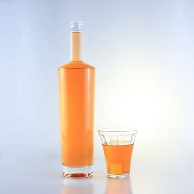750ml ロング ネック フリント ガラス ボトル コルクとアシド エッチ 表面処理