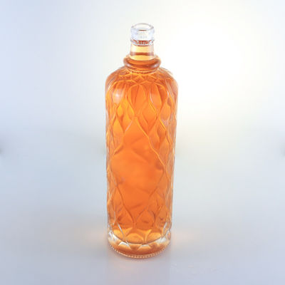 750ml 透明な彫刻ガラスボトル ジン ラム シャンパン ブランデー テキラ ウィスキー 酒