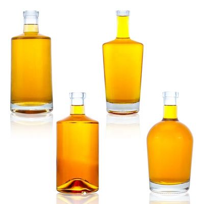 Avialable 透明な円形のワインボトル 500ml 700ml 750ml 飲料用コルク付き