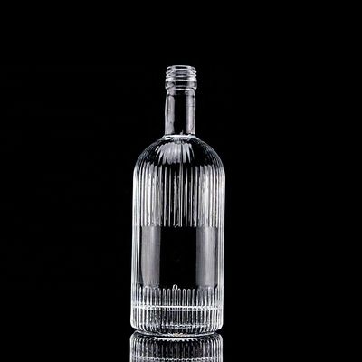 500ml 700ml スクリューキャップ スーパーフリント ガラス 空のウイスキーボトル デザイン クラシック 丸