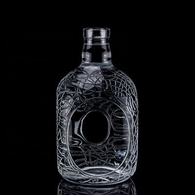 グラス 丸 彫刻 700ml 750ml ウォッカ グラス ボトル ワイン ボトル コーク 密封 タイプ