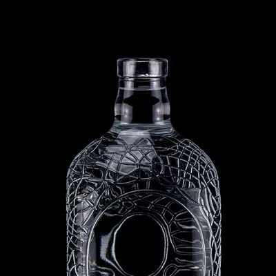 グラス 丸 彫刻 700ml 750ml ウォッカ グラス ボトル ワイン ボトル コーク 密封 タイプ