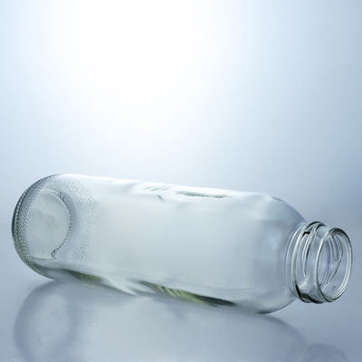 コラー素材 ガラス 350ml 円形のガラスボトル ユニークなカスタムロゴのスクリューキャップ