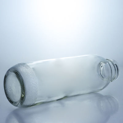 コラー素材 ガラス 350ml 円形のガラスボトル ユニークなカスタムロゴのスクリューキャップ