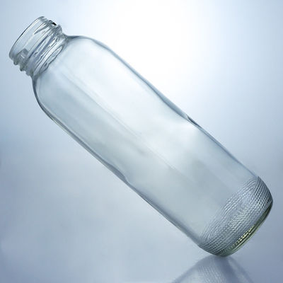 コラー素材 ガラス 350ml 円形のガラスボトル ユニークなカスタムロゴのスクリューキャップ