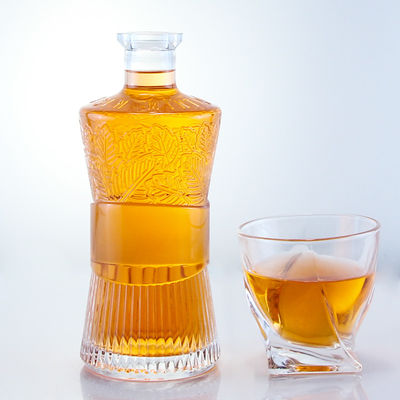 カップタイプコルク 750ml 1000ml ジン・ラム・ウォッカ・ウイスキー用の透明ガラスボトル