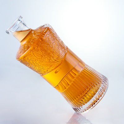 カップタイプコルク 750ml 1000ml ジン・ラム・ウォッカ・ウイスキー用の透明ガラスボトル