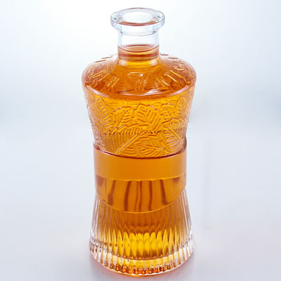 カップタイプコルク 750ml 1000ml ジン・ラム・ウォッカ・ウイスキー用の透明ガラスボトル