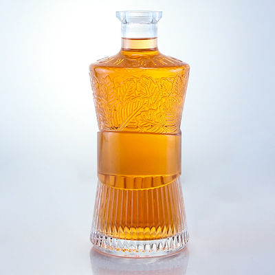 カップタイプコルク 750ml 1000ml ジン・ラム・ウォッカ・ウイスキー用の透明ガラスボトル
