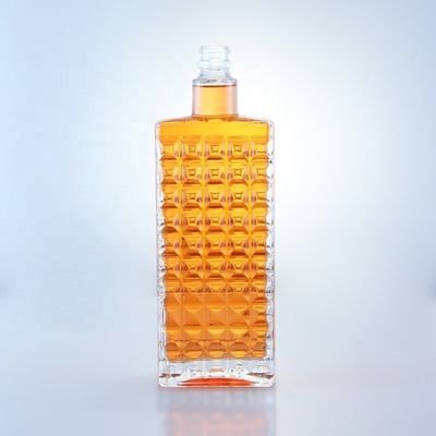 750ml フリントガラス クリア 方形 丸い ジンボトル スクロール トップ 仕上げとフリーデザイン