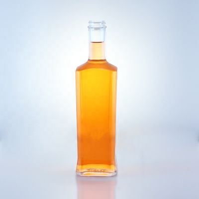 750ml フリントガラス クリア 方形 丸い ジンボトル スクロール トップ 仕上げとフリーデザイン