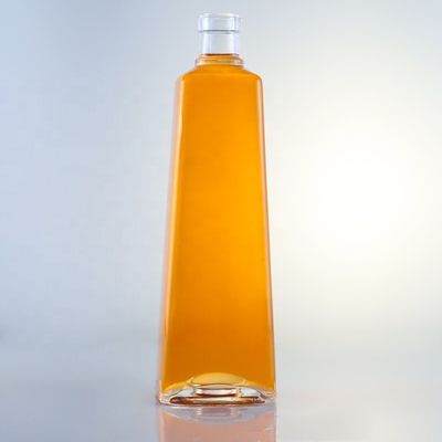 750ml フリントガラス クリア 方形 丸い ジンボトル スクロール トップ 仕上げとフリーデザイン