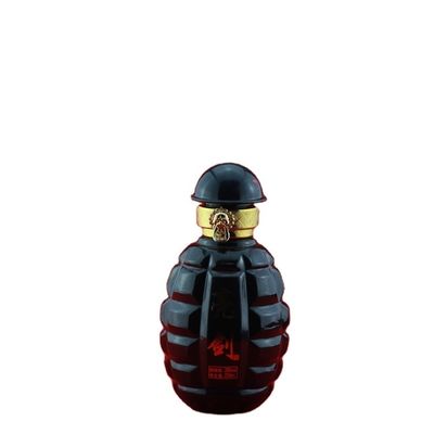 ロゴ 印刷 ガラス ボトル ウォッカ スクロール トップと手榴弾形のウイスキー