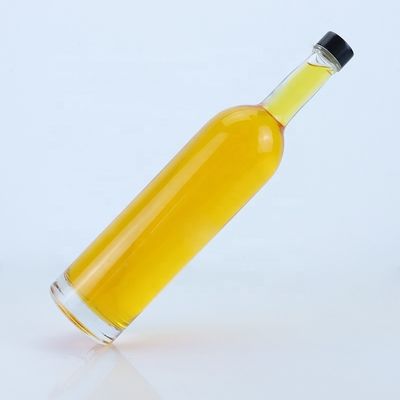 オーダーメイドロゴ 700ml 750ml ハイ・フリント 丸い形ガラスボトル スクリュートップ仕上げ