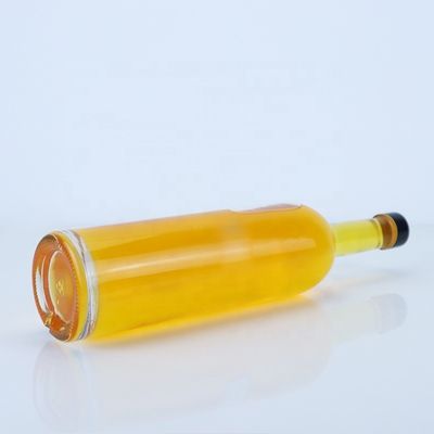オーダーメイドロゴ 700ml 750ml ハイ・フリント 丸い形ガラスボトル スクリュートップ仕上げ