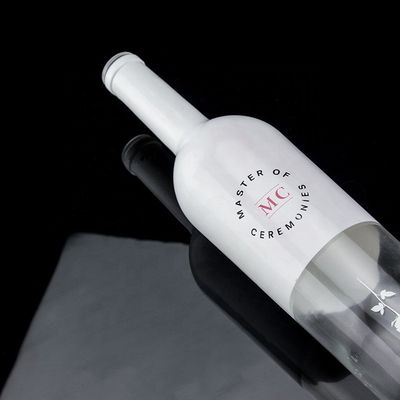 カスタムボトル 750ml ホワイトスプレーペイント ウイスキー ウォッカ 空のガラスボトル コルク付き