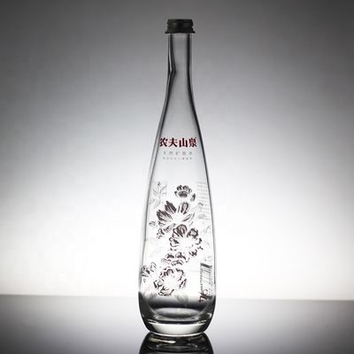 オーダーメイド クリアグラス スクリップキャップ 果汁やソーダ飲料のためのボトル 330ml 500ml 750ml