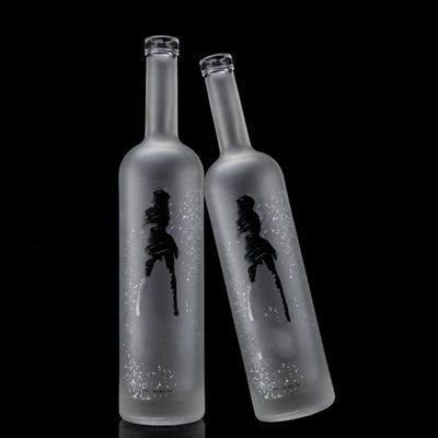 グラス 750ml 500ml デカル印刷 ウォッカボトル 凍結デザインとベース素材