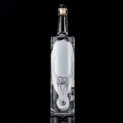 グラス 750ml 500ml デカル印刷 ウォッカボトル 凍結デザインとベース素材