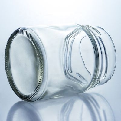 メタルキャップとガラスベース材料の 500ml ワイドマウスラウンドガラスミツバチボトル