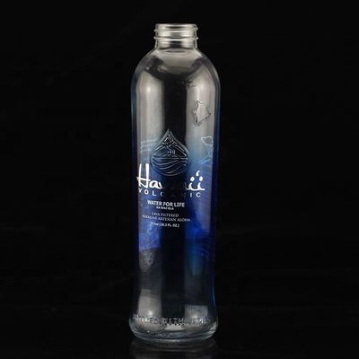 豪華なスクリーン印刷 丸い形 酒とジンの産業用ブルーウォッカボトル