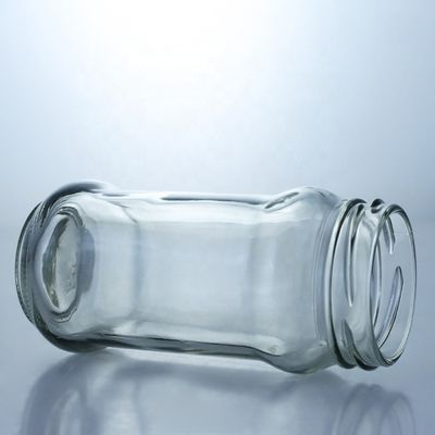 メタルシール蓋付きの透明ガラスジャムミツバチゼリー貯蔵器 25mlから1000ml