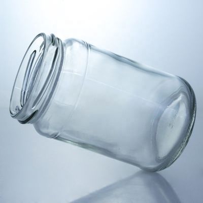 メタル蓋 ハニージャム 丸い食品級ガラスボトル オーダーメイド直角透明ガラス