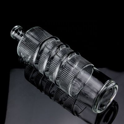カスタマイズされたロゴ 透明 750mlバートップ エモスド蛇 ウォッカシリンダーのためのグラスボトル
