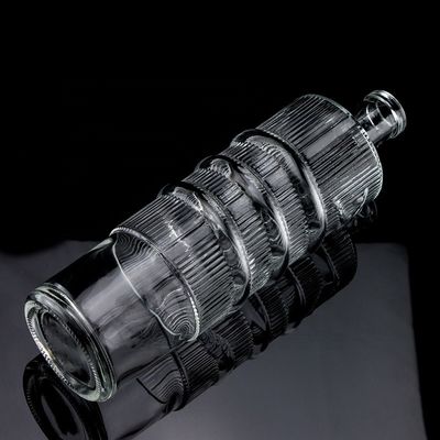 カスタマイズされたロゴ 透明 750mlバートップ エモスド蛇 ウォッカシリンダーのためのグラスボトル