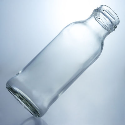 250ml 丸いガラス食品瓶 牛乳汁 果物茶 オーダーメイド ロゴとガラスカラー