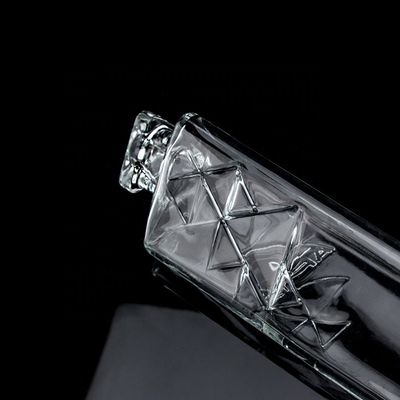 750ml 丸型 豪華な スーパー フリント 三角形 ピラミッド ガラス ボトル コーク ロゴ 印刷