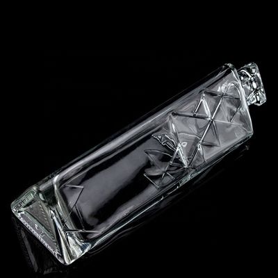 750ml 丸型 豪華な スーパー フリント 三角形 ピラミッド ガラス ボトル コーク ロゴ 印刷