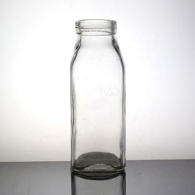 透明なリンゴ形ジュースボトル プラスチックキャップ付きの500mlの高石灰ガラスボトル