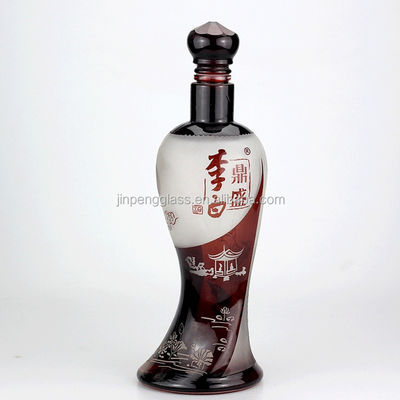 カスタムデザイン 女性用 特殊な形状の酒瓶 1000ml 750ml デカルの表面