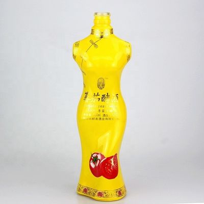 セクシーな女性の体型ボトル 独特のガラスの酒瓶 クローンのキャップ