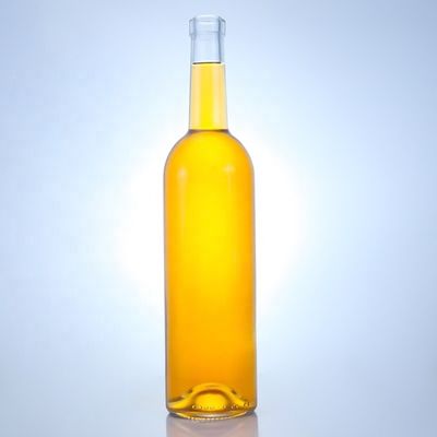 オーダーメイド ロゴ ガラスボトル 750ml ロング ネック クリア フリント ジン ラム シャンパン 酒