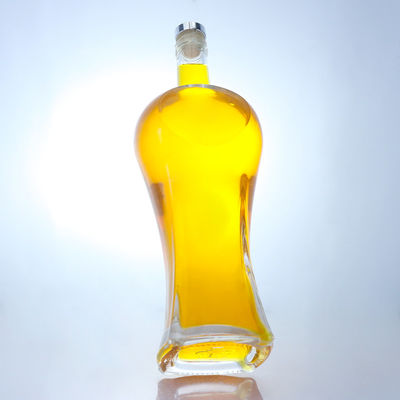 クリアまたはカスタマイズされた特殊形コルクキャップ スピリット ガラスボトル ウイスキー ウォッカ テキラ ジン ラム